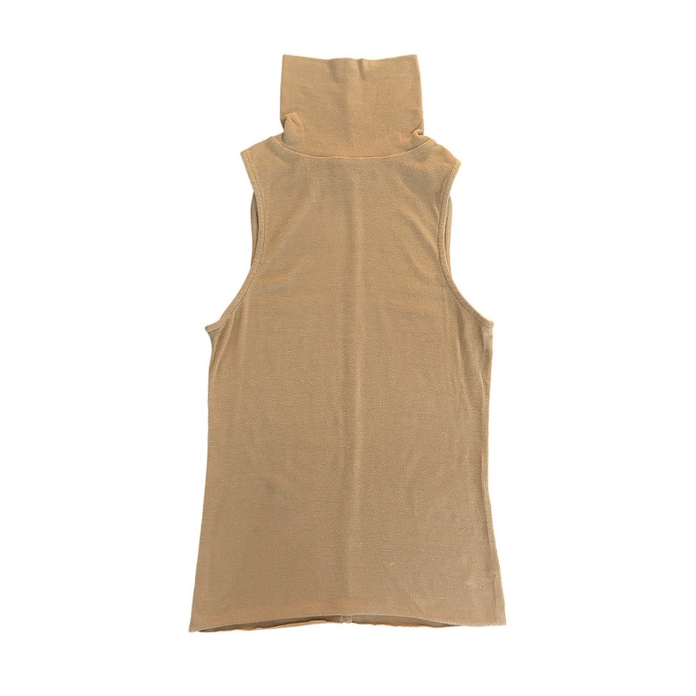 FRAME Camel Ribbed Sleeveless Turtleneck Top XS (1277)